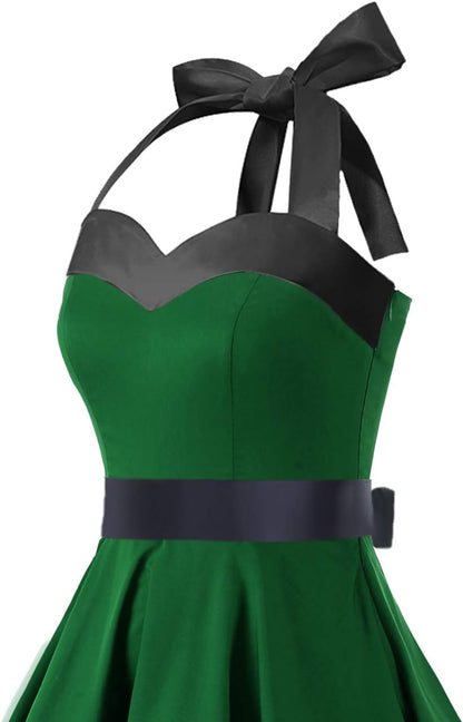 Women'S Vintage 1950S Cocktail Dress, Retro Tea Party Halter Swing Dresses